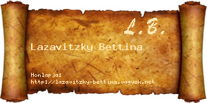 Lazavitzky Bettina névjegykártya
